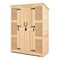 Premium Cedar Wood Outdoor Storage Shed with 4 Shelves Asphalt Roof Weather Resistant Garden Cabinet